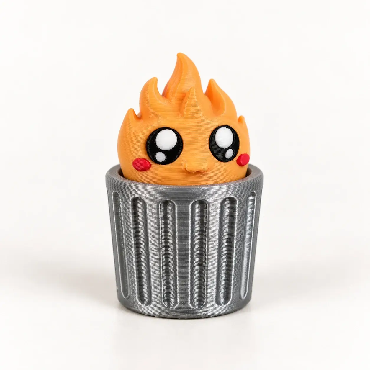 Trash Can Animal Clickers, Flame, a small printed item in the pictured colors