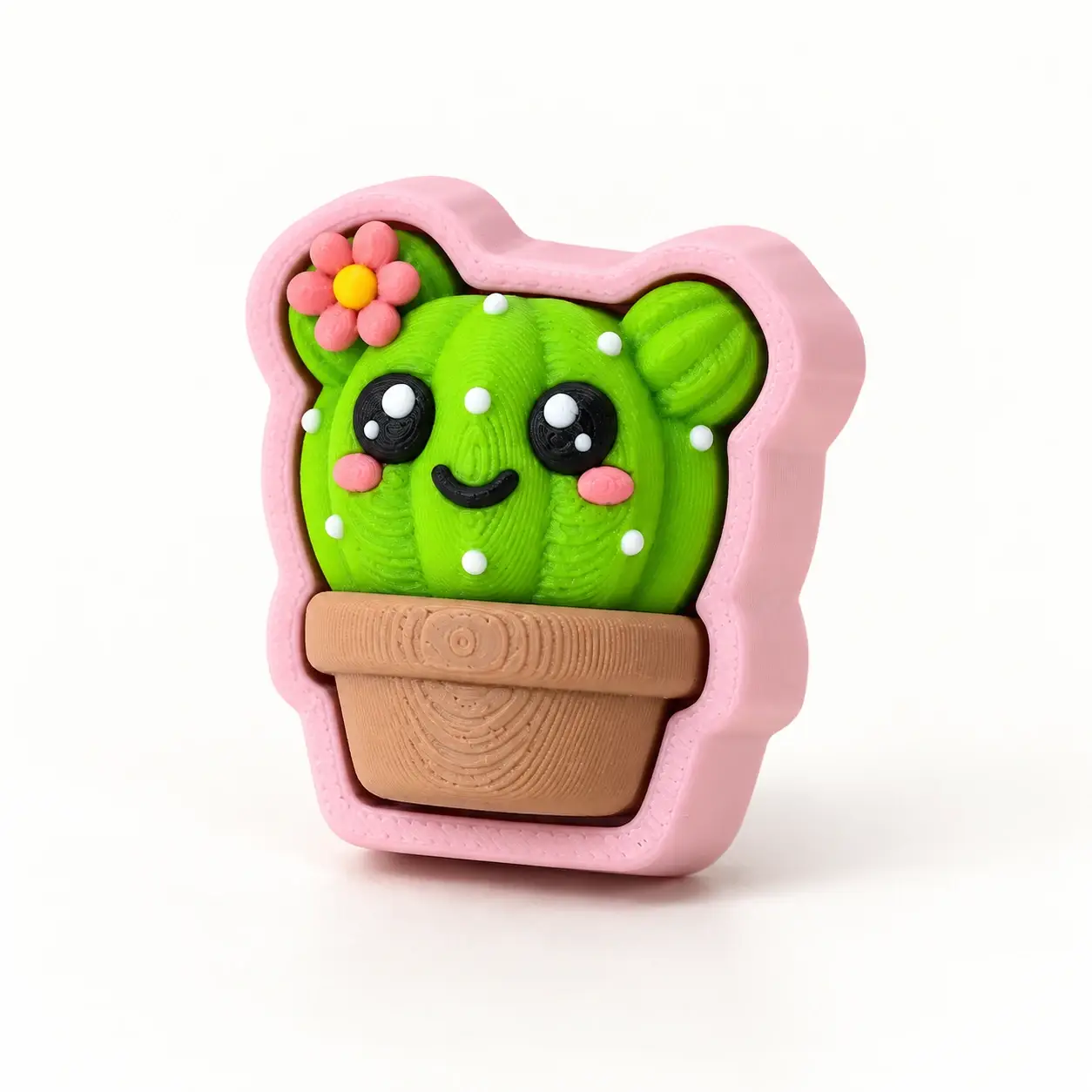 Llama Clickers, Cactus with face, a small printed item in the pictured colors