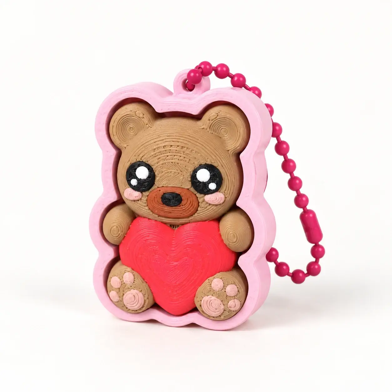Sweet Valentine Clickers, Teddy with heart, a small printed item in the pictured colors