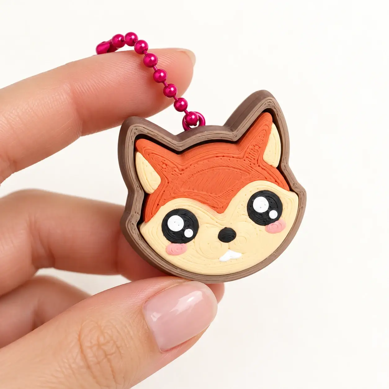 Forest Clickers, Woodland face, a small printed item in the pictured colors