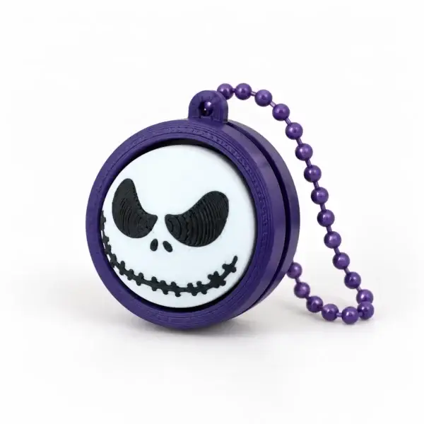Jack Skellington Clicker, Angry - purple base, a small printed item in the pictured colors