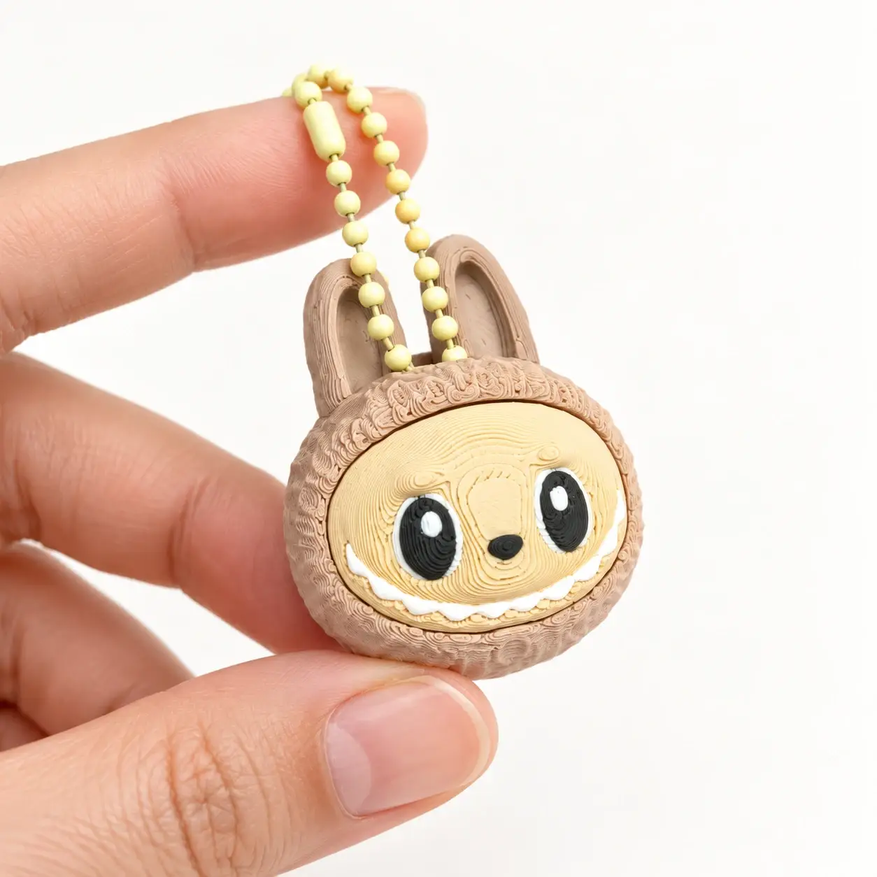 Labubu Clicker, Beige, a small printed item in the pictured colors