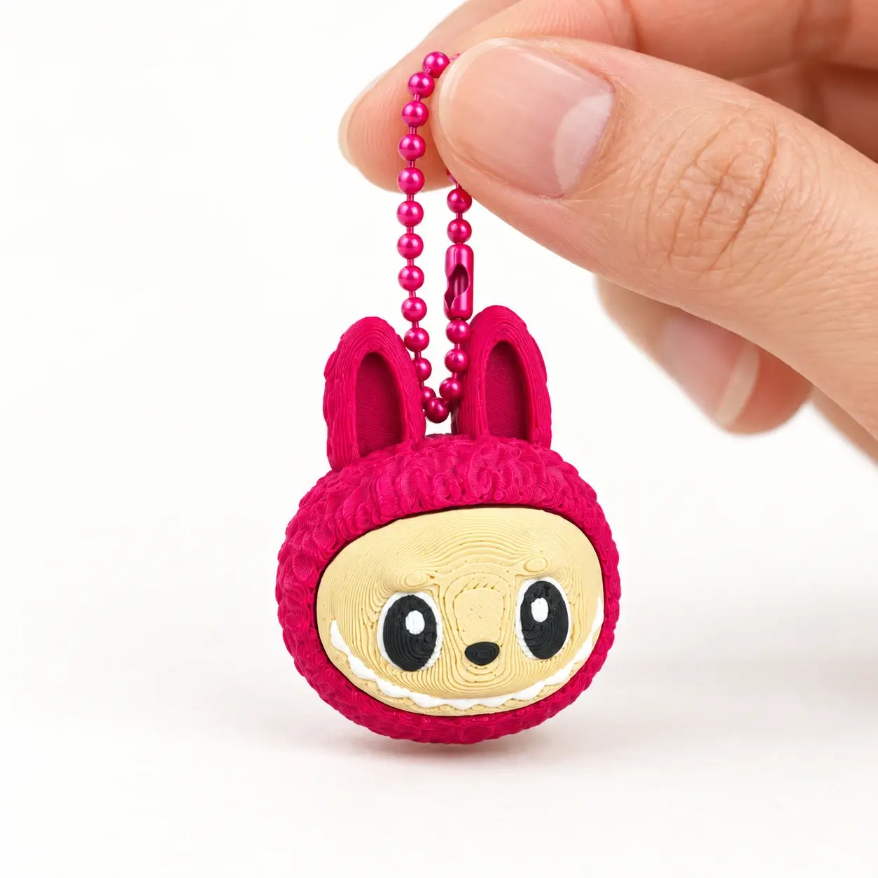 Labubu Clicker, Magenta, a small printed item in the pictured colors