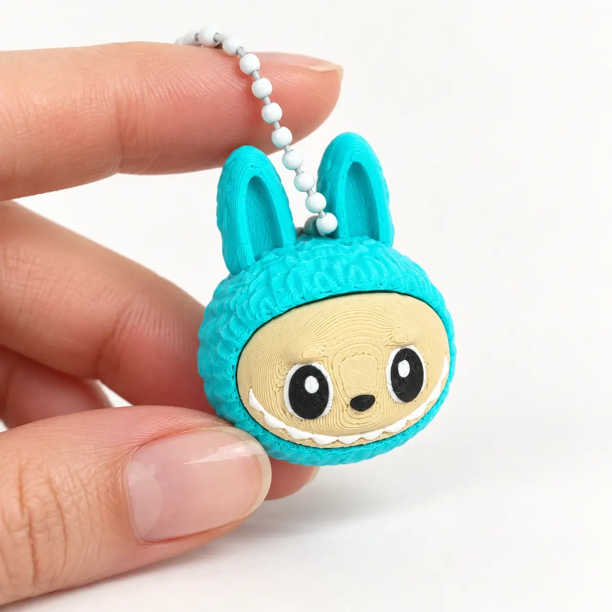 Labubu Clicker, Teal, a small printed item in the pictured colors