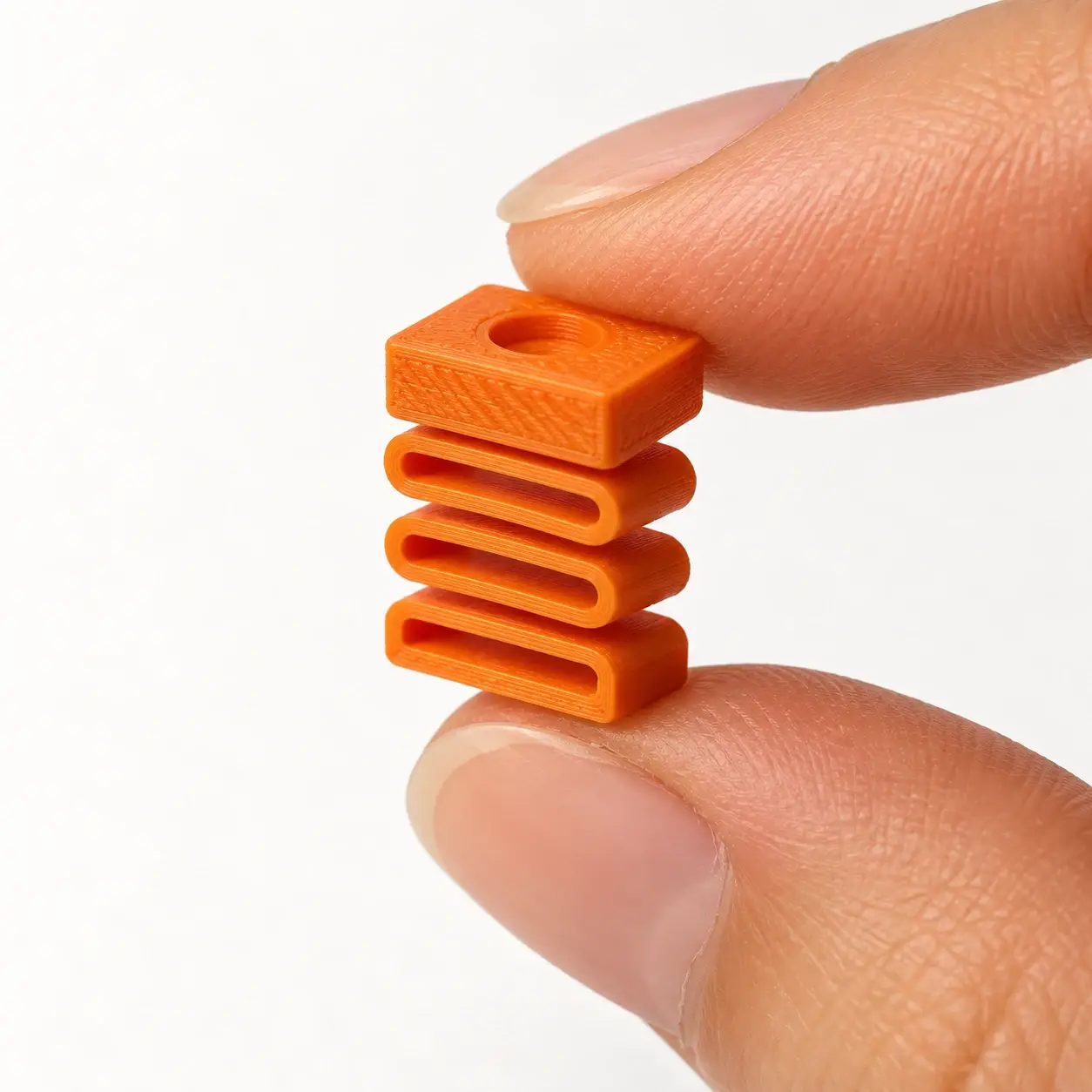 Silent Dummy Clicker Insert, Orange insert, a small printed item in the pictured colors