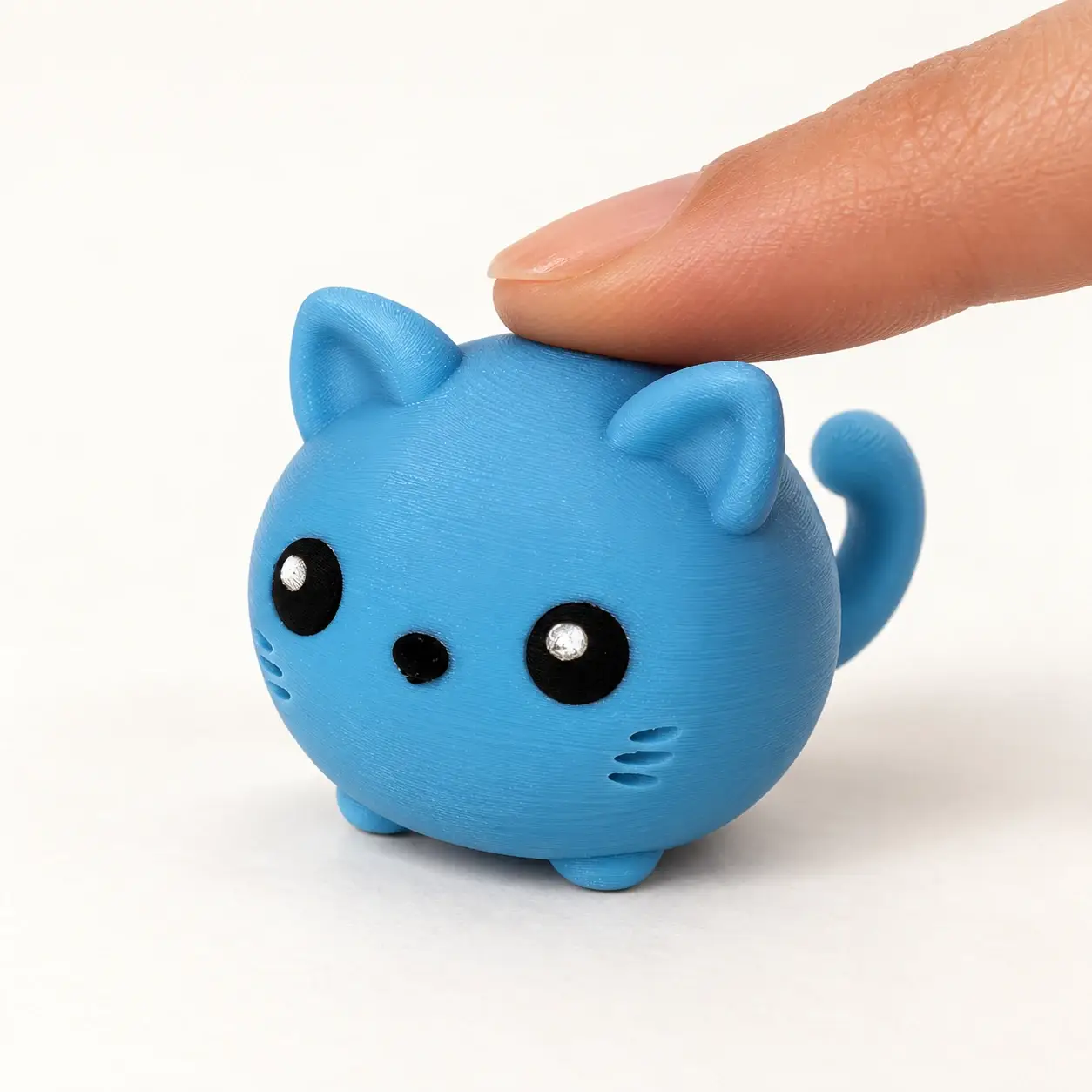 Mini Cat Clicker, Blue cat, a small printed item in the pictured colors