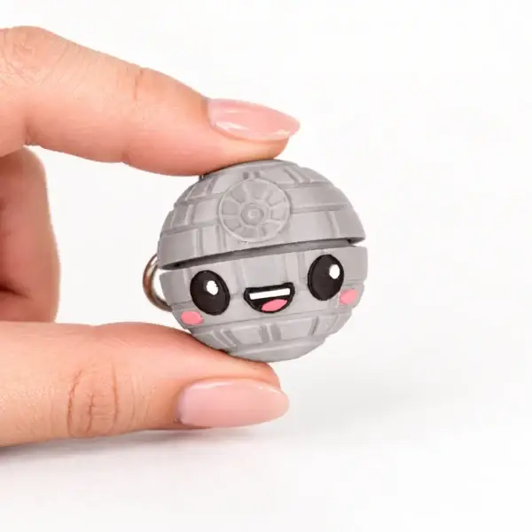 Kawaii Death Star Clicker, Happy face, a small printed item in the pictured colors