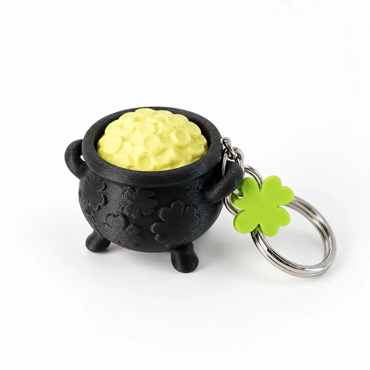 Pot of Gold Clicker, Black pot - pale coins, a small printed item in the pictured colors