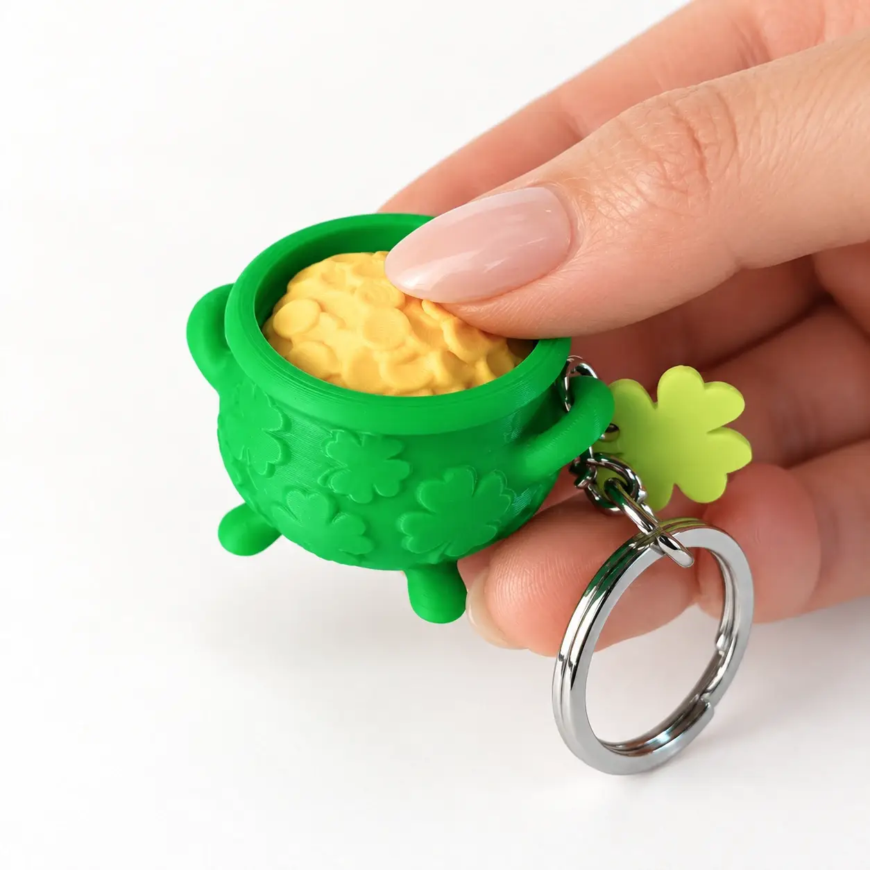 Pot of Gold Clicker, Green pot - gold coins, a small printed item in the pictured colors
