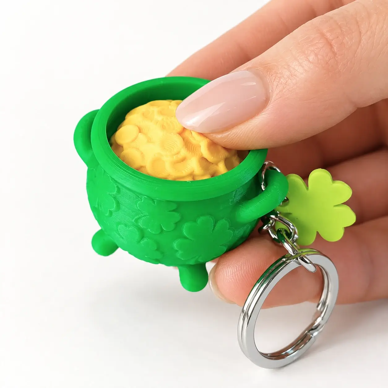 Pot of Gold Clicker, Green pot - gold coins, a small printed item in the pictured colors