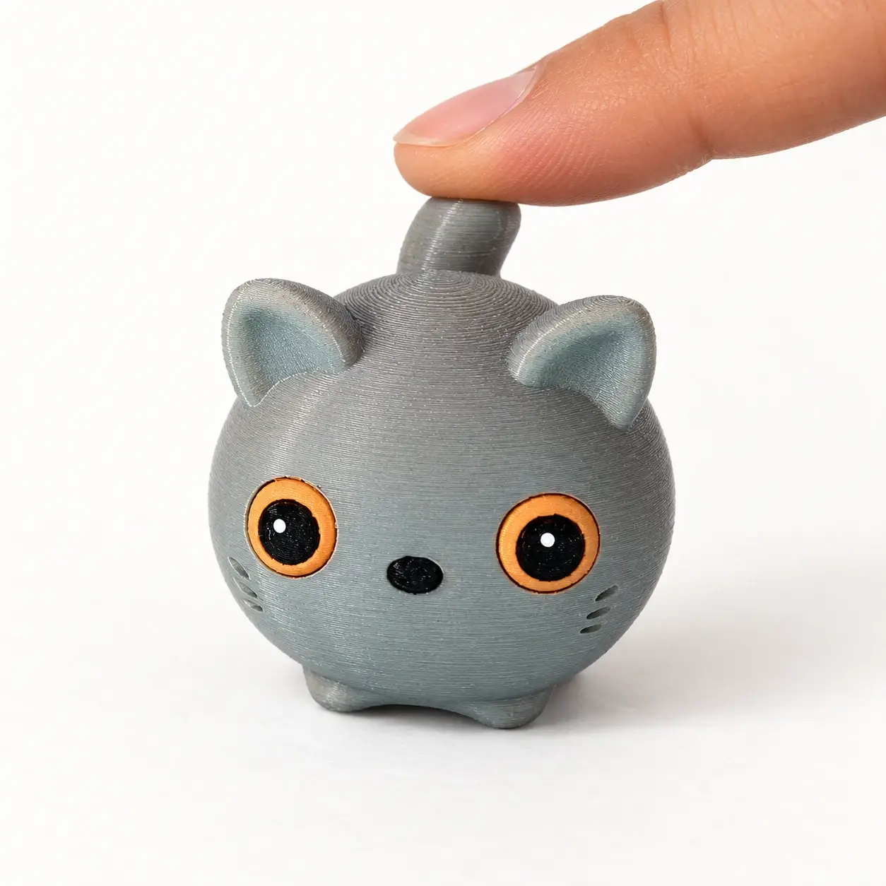 Cat Clicker, Gray - orange eyes, a small printed item in the pictured colors