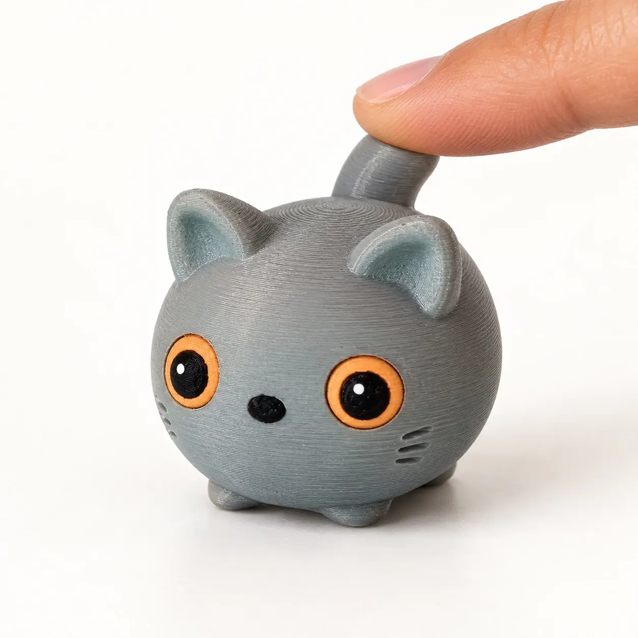 Cat Clicker, Gray - orange eyes, a small printed item in the pictured colors