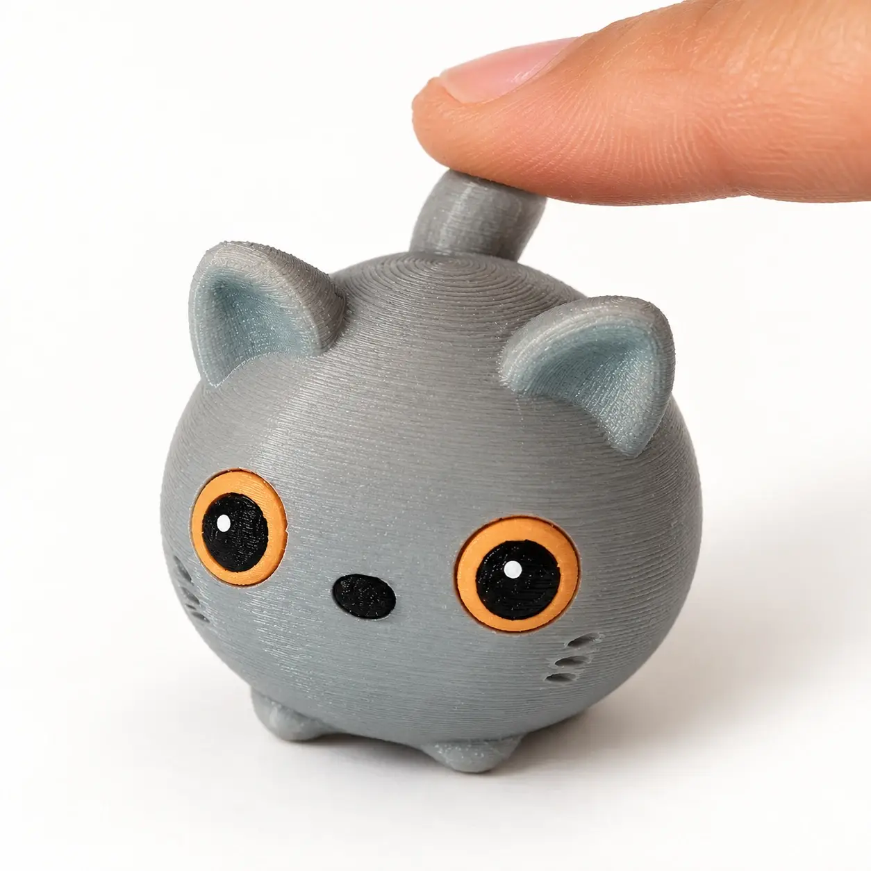 Cat Clicker, Gray - orange eyes, a small printed item in the pictured colors