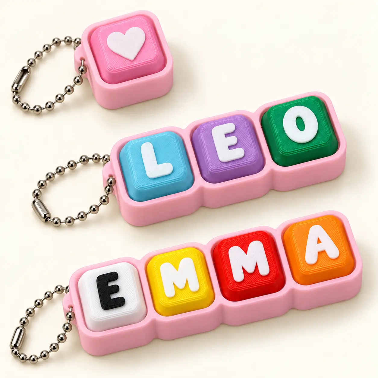 Square-key clicker examples with pink base